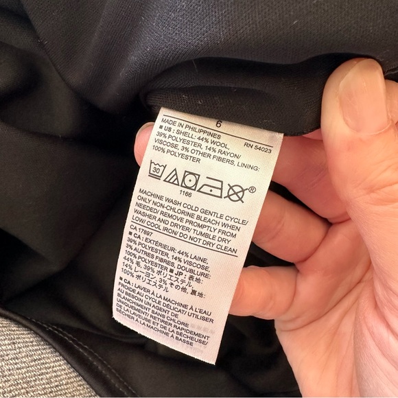 Banana Republic Gray Short Sleeve Wool Blend Dress Size 6 - Picture 7 of 7